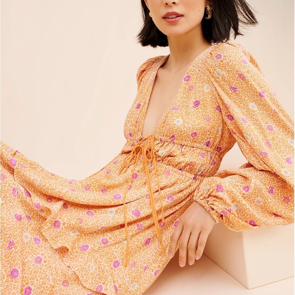 FP Movement by Free People Floral Maxi Dress - Black/red and yellow/dots - Picture 5 of 5